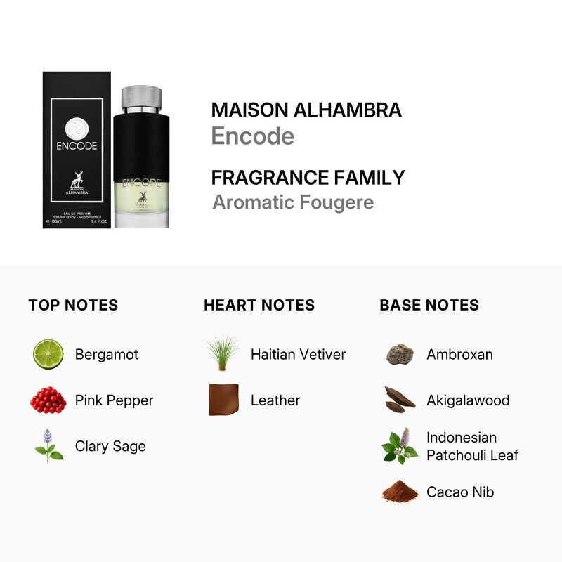 Maison Alhambra Men's Encode EDP 3.4 oz Fragrances 6291108730102