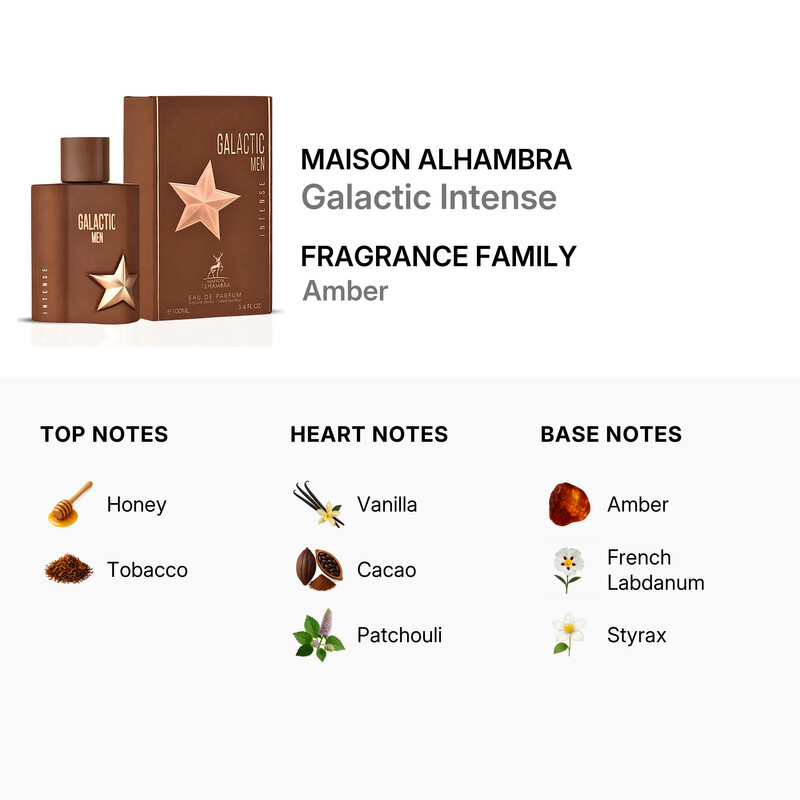 Maison Alhambra Men's Galactic Intense EDP Spray 3.4 oz Fragrances