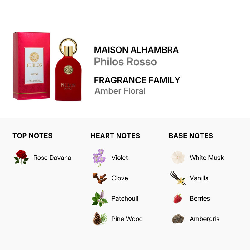 Maison Alhambra Men's Philos Rosso EDP Spray 3.4 oz Fragrances 6291107459356