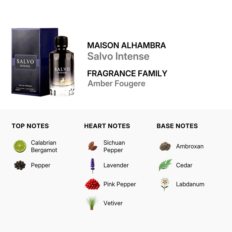 Maison Alhambra Men's Salvo Intense EDP 3.4 oz Fragrances