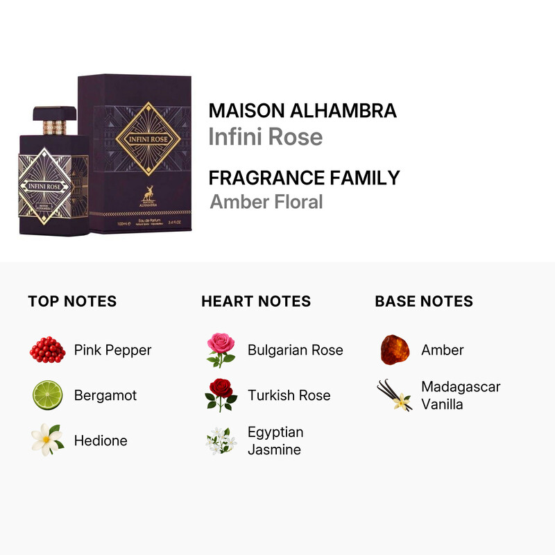 Maison Alhambra Unisex Infini Rose EDP Spray 3.4 oz Fragrances
