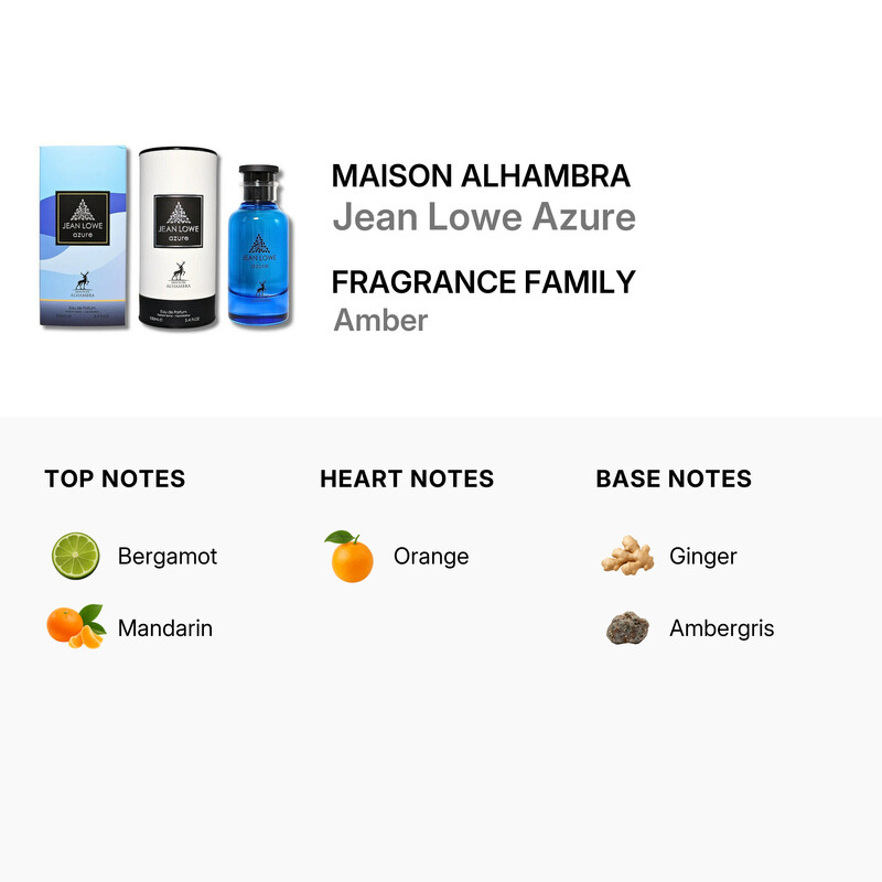 Maison Alhambra Unisex Jean Lowe Azure EDP Spray 3.4 oz Fragrances