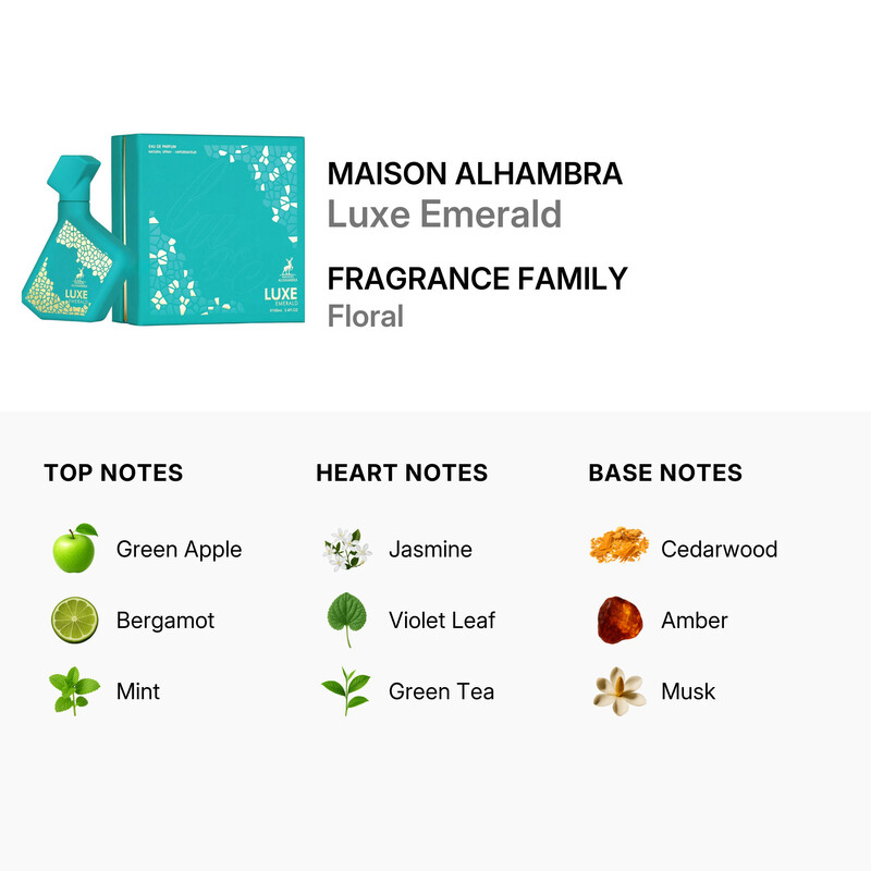 Maison Alhambra Unisex Luxe Emerald EDP Spray 3.4 oz Fragrances