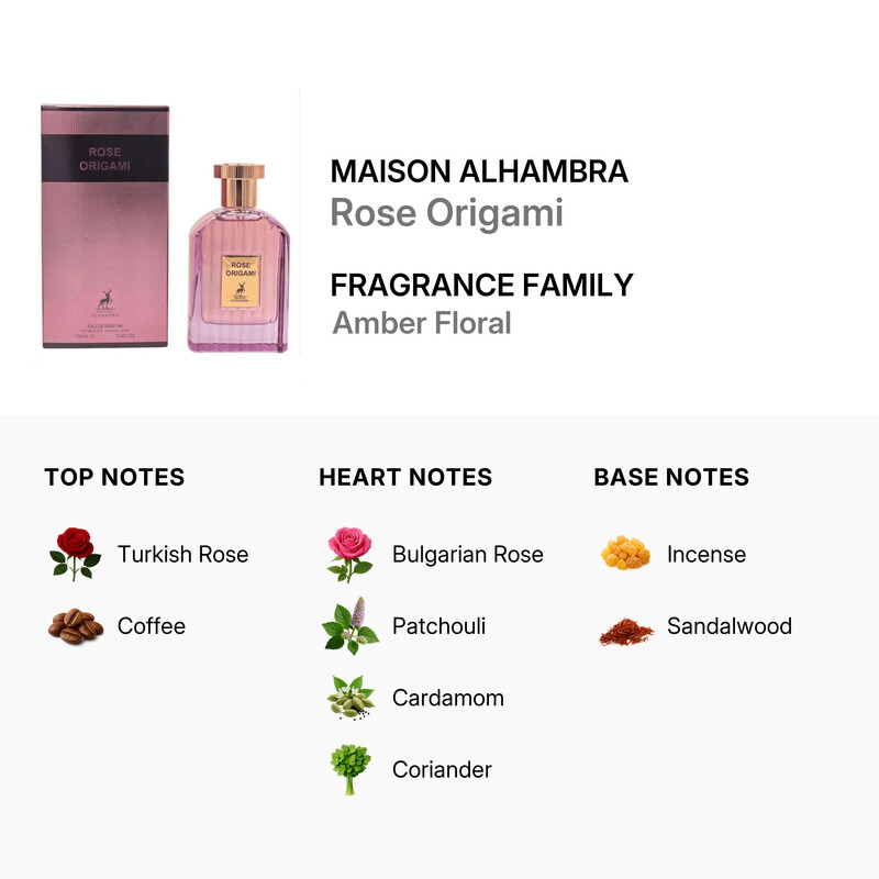 Maison Alhambra Unisex Rose Origami EDP Spray 3.4 oz Fragrances