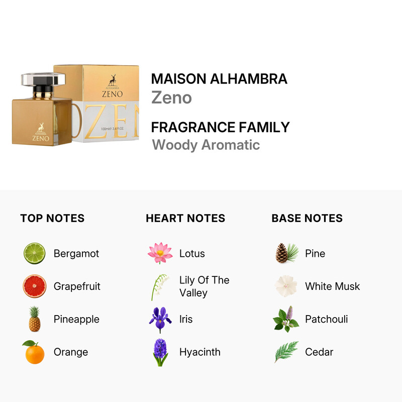 Maison Alhambra Unisex Zeno EDP Spray 3.4 oz Fragrances