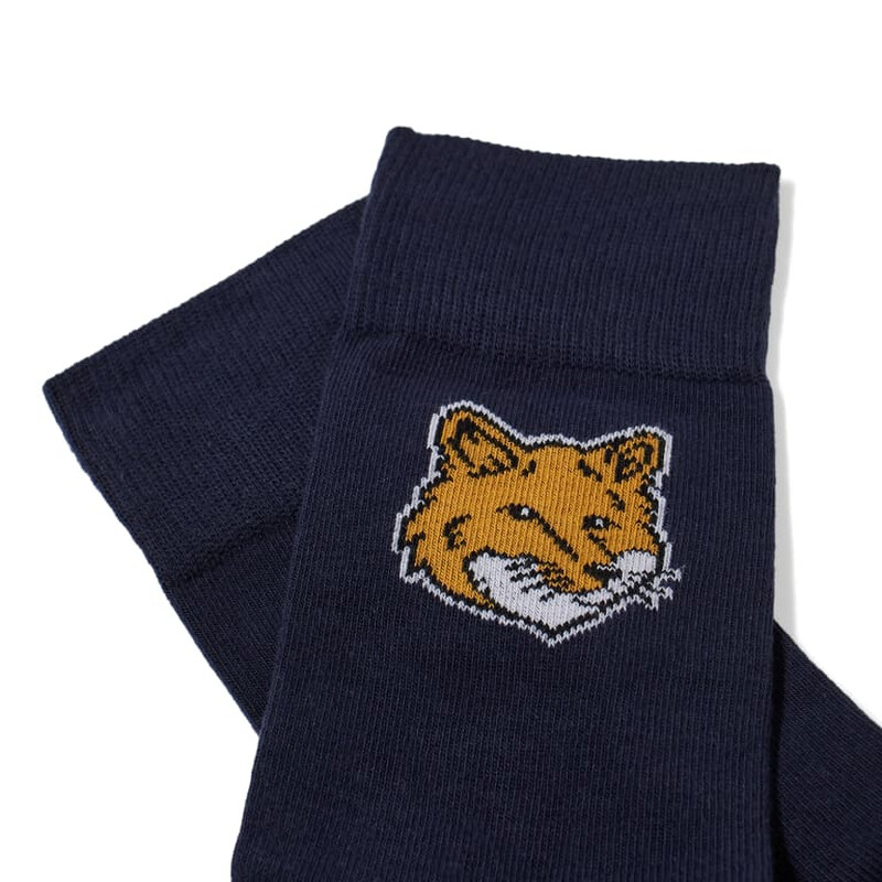 Maison Kitsuné Fox Head Socks, Size 36 MM06405KT0010-INK BL - Clothing ...