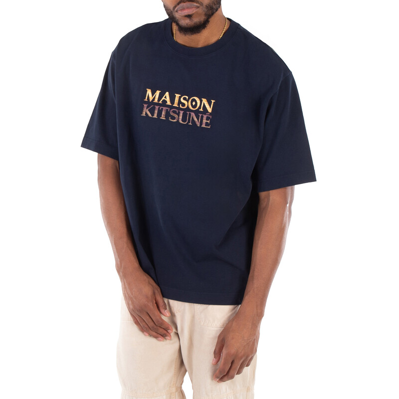 Maison Kitsuné Gradient Logo Oversized T-Shirt, Size Small