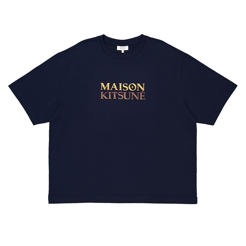 Maison Kitsuné Gradient Logo Oversized T-Shirt, Size Small