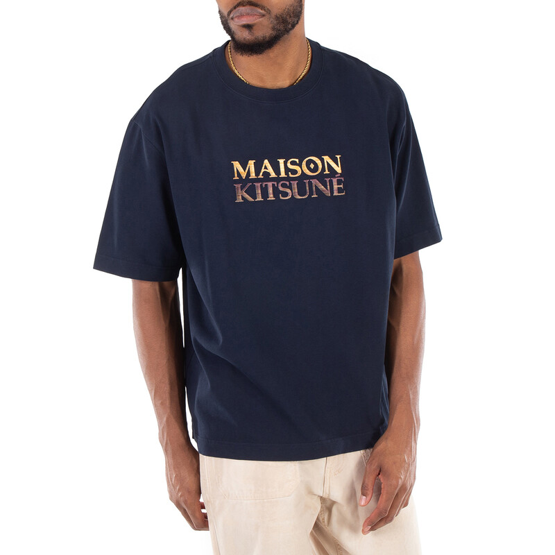 Maison Kitsuné Gradient Logo Oversized T-Shirt, Size Small 