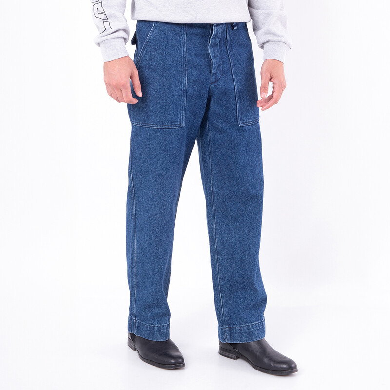 Maison Kitsuné Profile Fox Embroidered Workwear Jeans, Size 33
