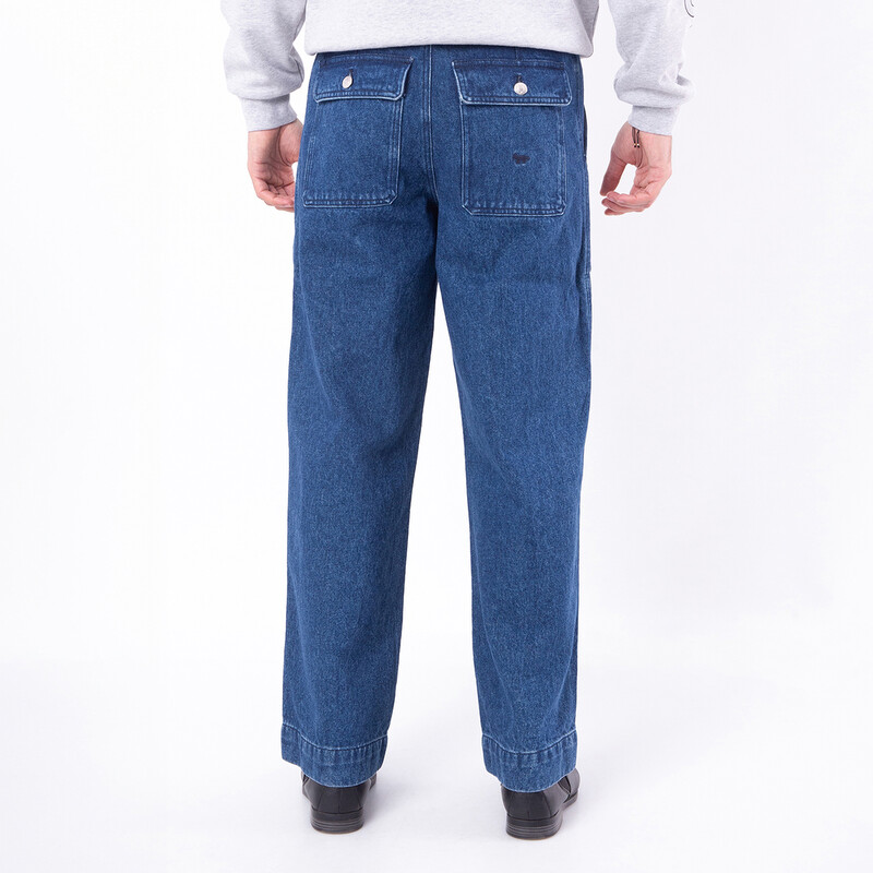 Maison Kitsuné Profile Fox Embroidered Workwear Jeans, Size 33