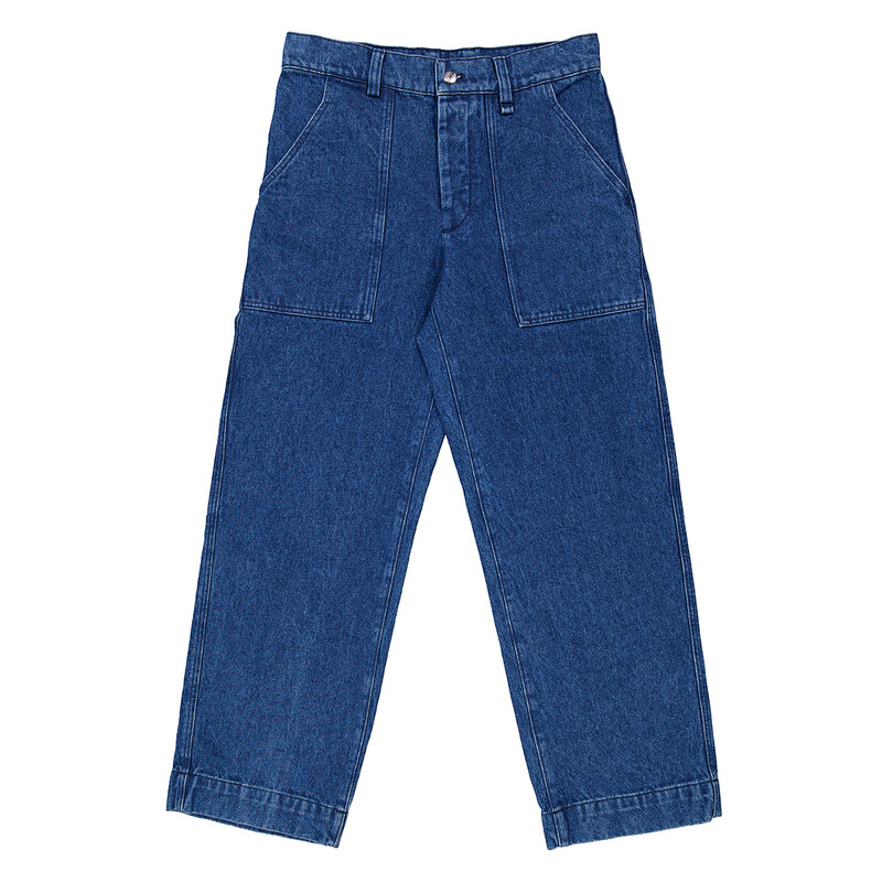 Maison Kitsuné Profile Fox Embroidered Workwear Jeans, Size 33