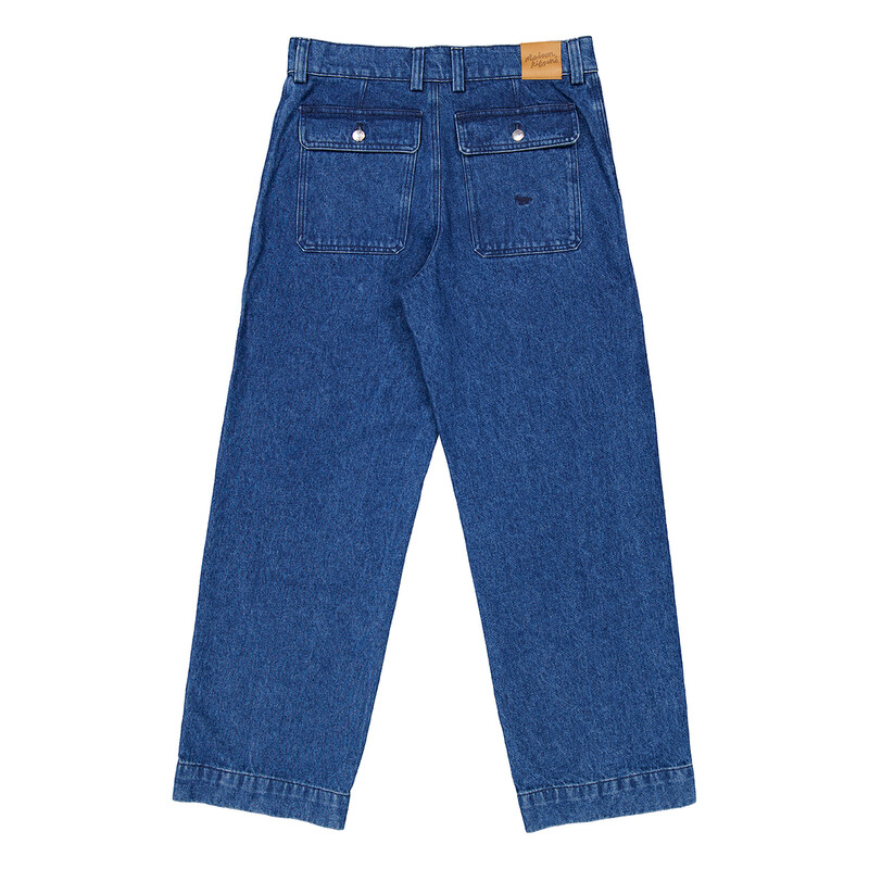 ［marno］Yves denim pants Maison Kitsuné Profile Fox Embroidered Workwear Jeans, Size 33