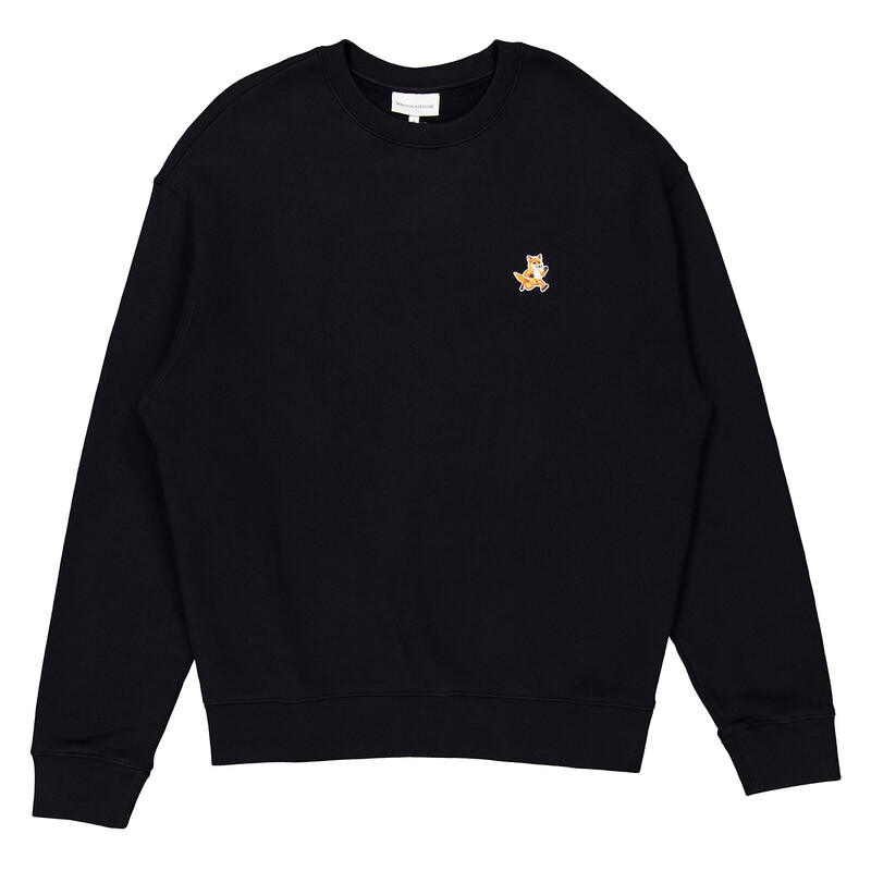 Maison Kitsuné Speedy Fox Patch Cotton Sweatshirt, Size Medium