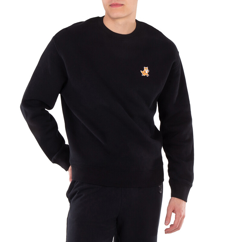 Maison Kitsuné Speedy Fox Patch Cotton Sweatshirt, Size Medium