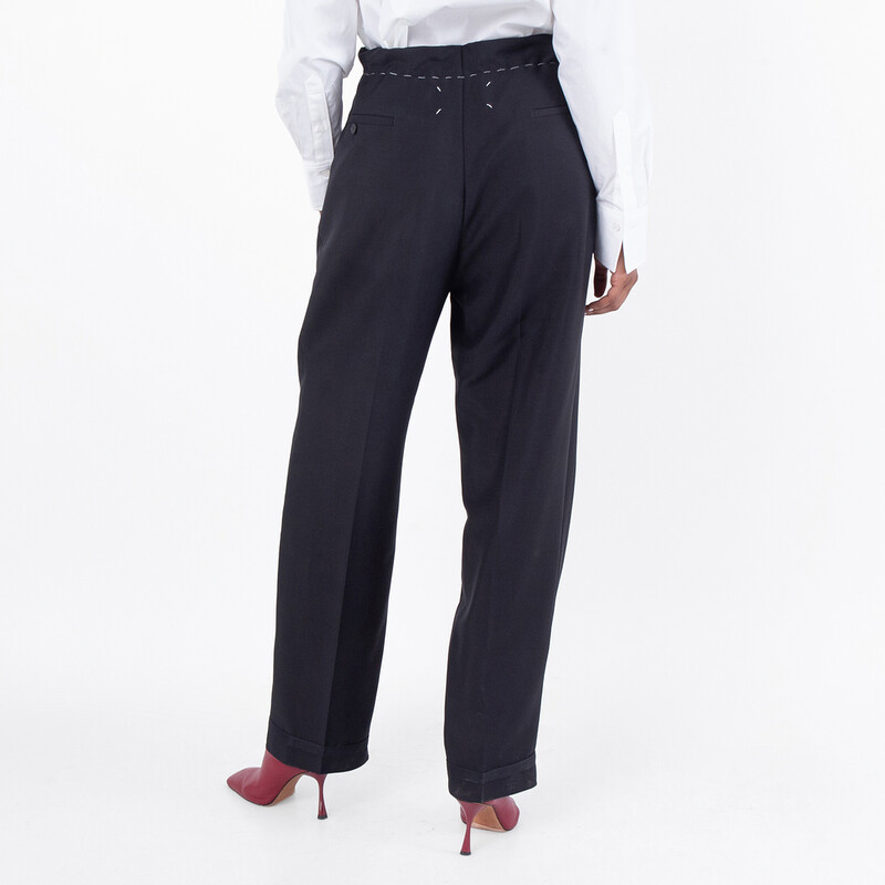 Maison Margiela Creased Stitch Detailed Trousers, Brand Size 42