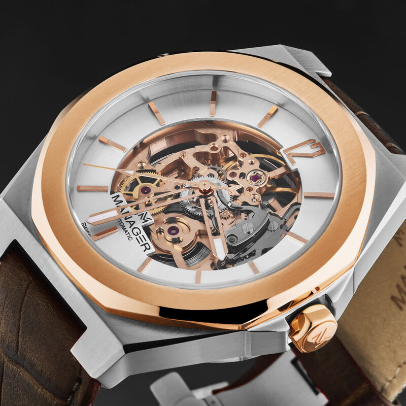 Manager Open mind Automatic Silver Dial Men's Watch MAN-RO-05-BL