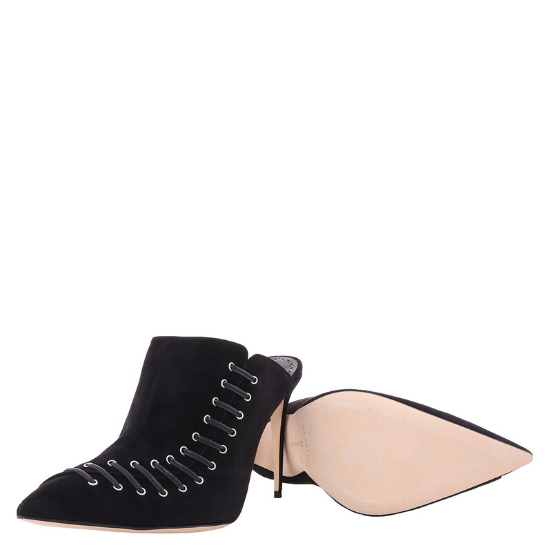 Manolo Blahnik Black Suede Dobre 105 Heeled Mules, Brand Size 41
