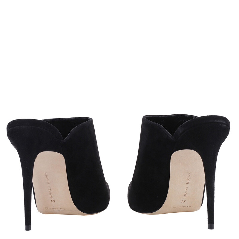 Manolo Blahnik Black Suede Dobre 105 Heeled Mules, Brand Size 41