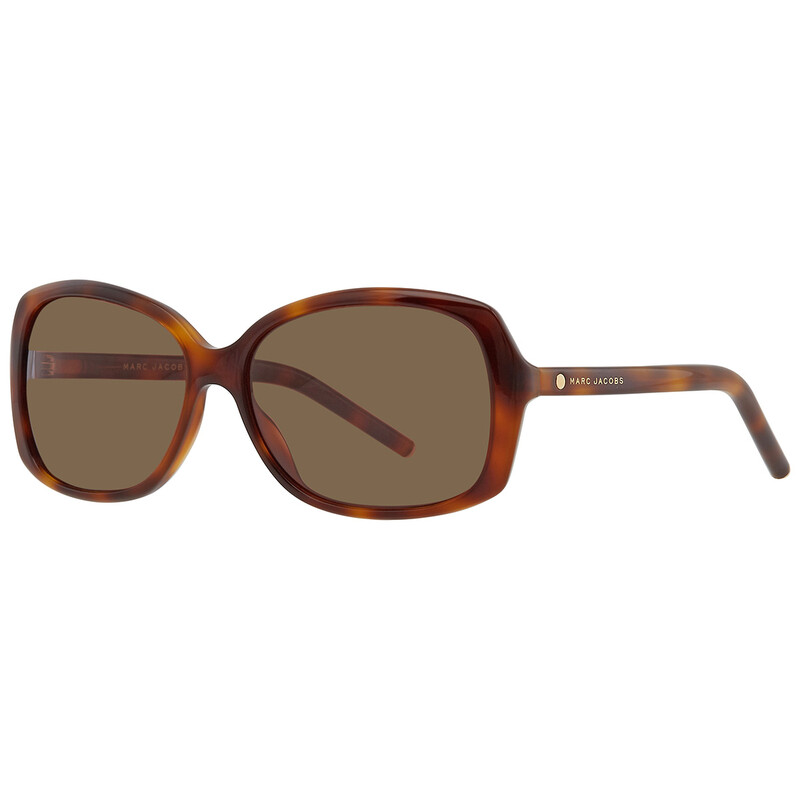 Marc Jacobs Dark Brown Silver Rectangular Ladies Sunglasses MARC 67/S ...