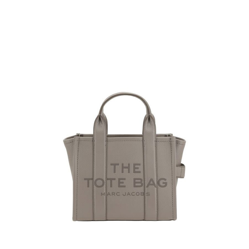 Marc Jacobs Grained Calf Leather Tote Bag — Gray
