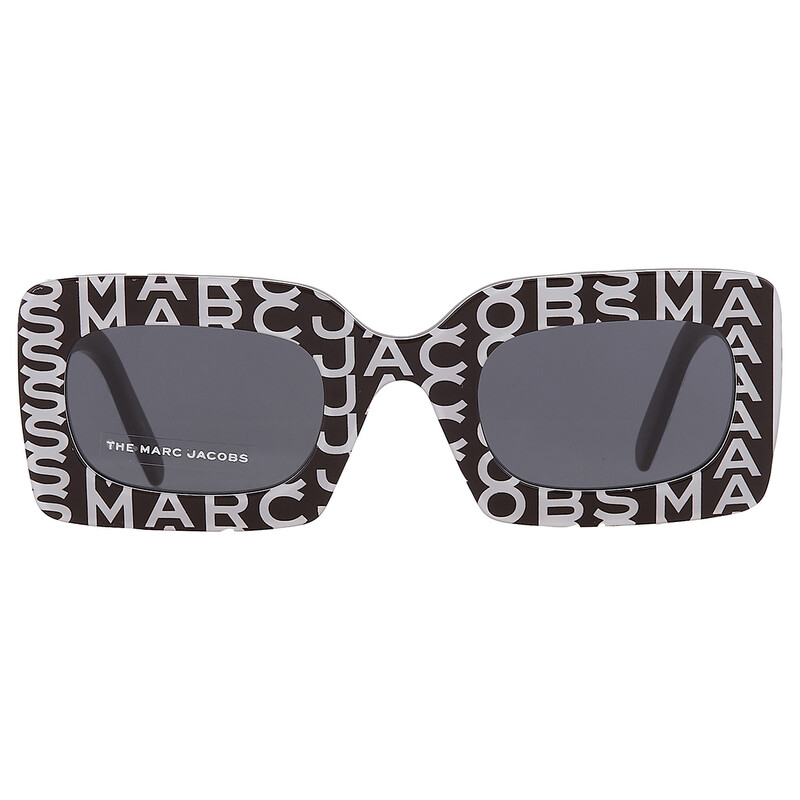 Marc Jacobs Oversized Square Sunglasses in Light Gray Frame with Dark Lenses Marc Jacobs Marc Icon 096/S Crystal Clear Designer Italy  main image 3