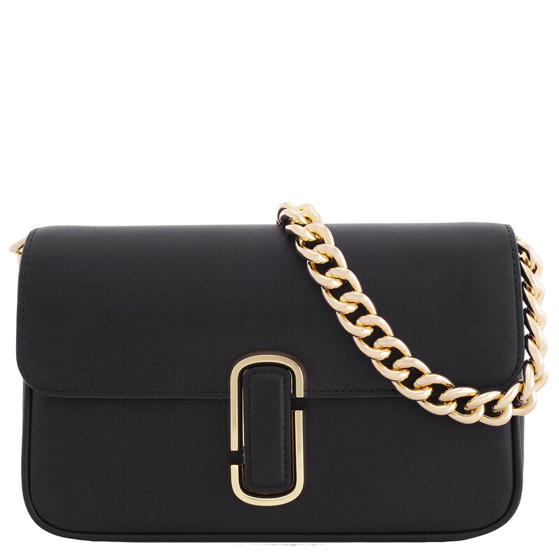 Marc Jacobs The J Marc Shoulder Leather Bag In Black