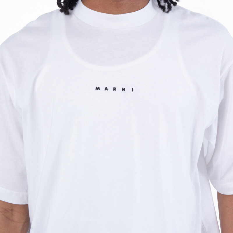 MARNI Tシャツ　46 Marni Organic Cotton Jersey Logo T-Shirt, Brand Size 46 (US Size