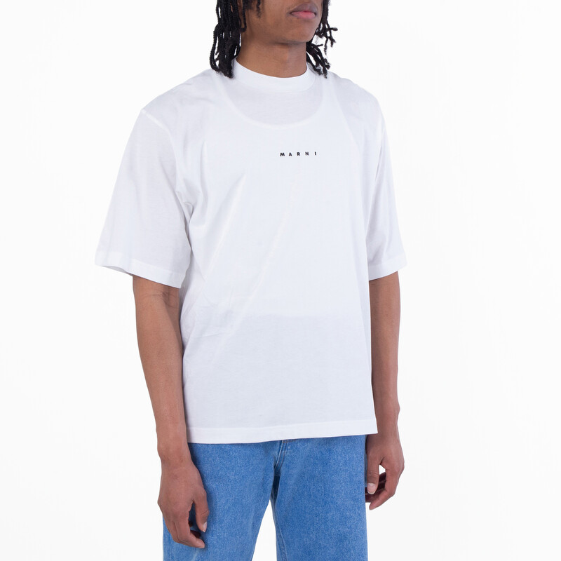 Marni Organic Cotton Jersey Logo T-Shirt, Brand Size 46 (US Size