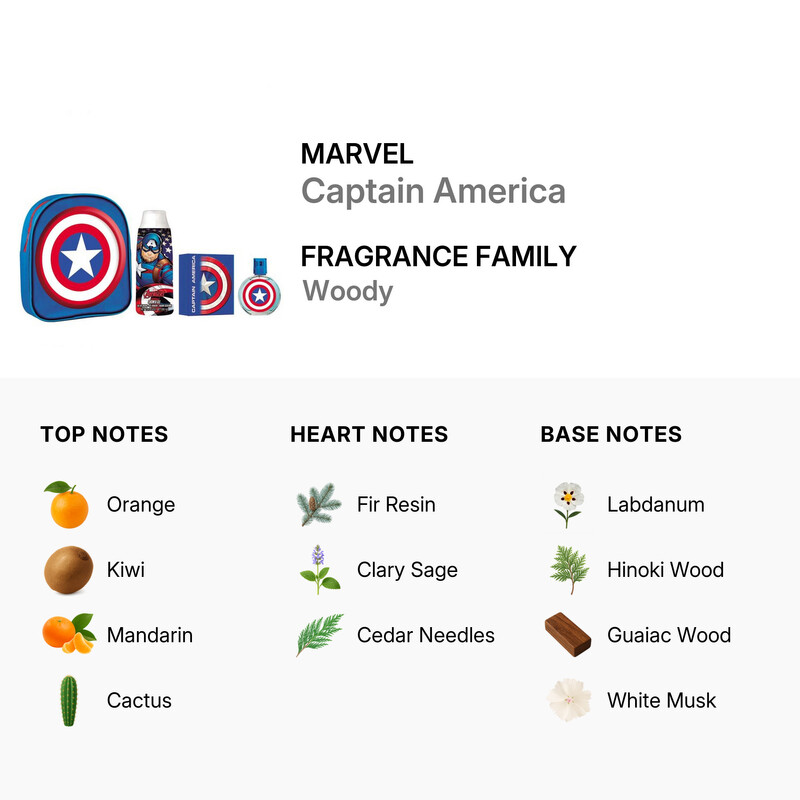 Marvel Men's Captain America EDT Gift Set Fragrances 8411114090092