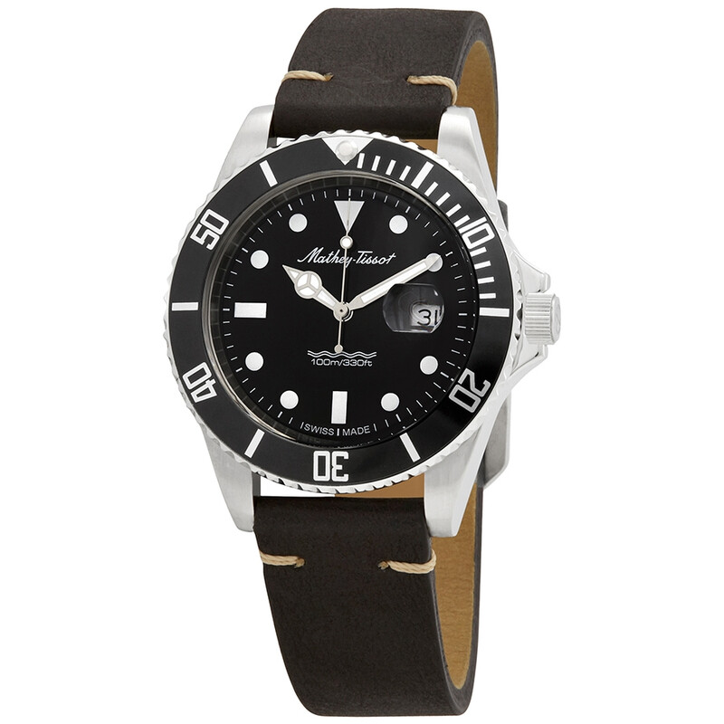 NWT Mathey-Tissot Mathey Vintage Quartz Black Dial Men\'s Watch Mathy Vintage Quartz 42mm H901AN – Mathey-Tissot main image 3