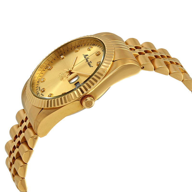 Mathey-Tissot Mathey II Quartz Crystal Gold Dial Men display picture 1