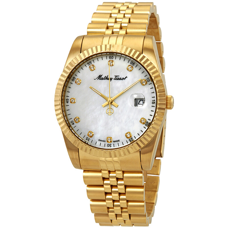 Mathey-Tissot Mathey II Quartz Crystal Mother of Pearl Dial Men's