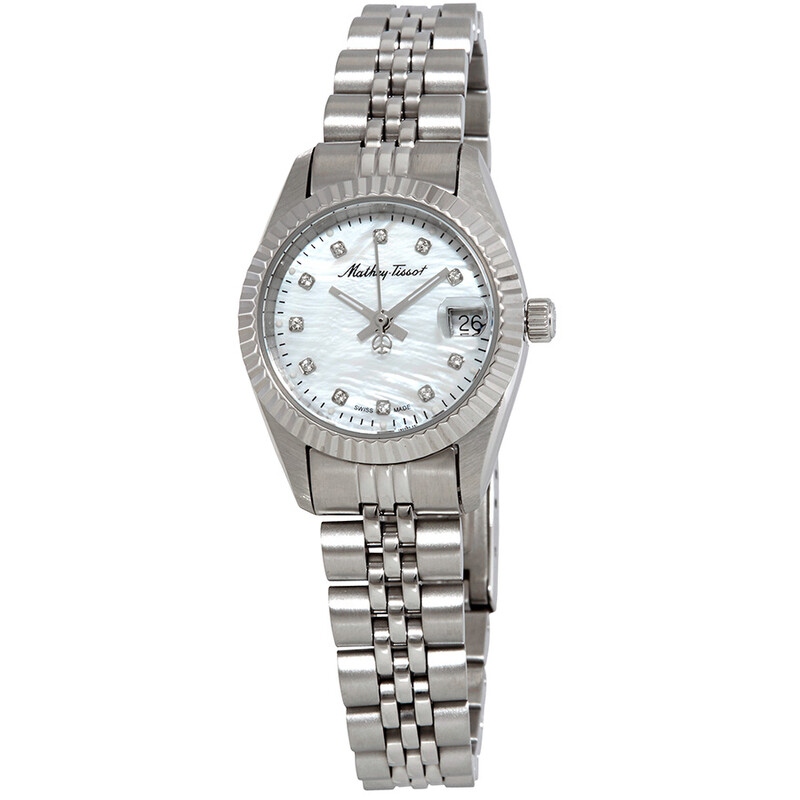 Mathey-Tissot Mathey II Quartz Crystal White Mother of Pearl Dial