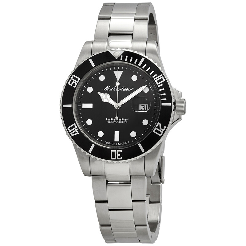 NWT Mathey-Tissot Mathey Vintage Quartz Black Dial Men\'s Watch Mathy Vintage Quartz 42mm H901AN – Mathey-Tissot main image 2