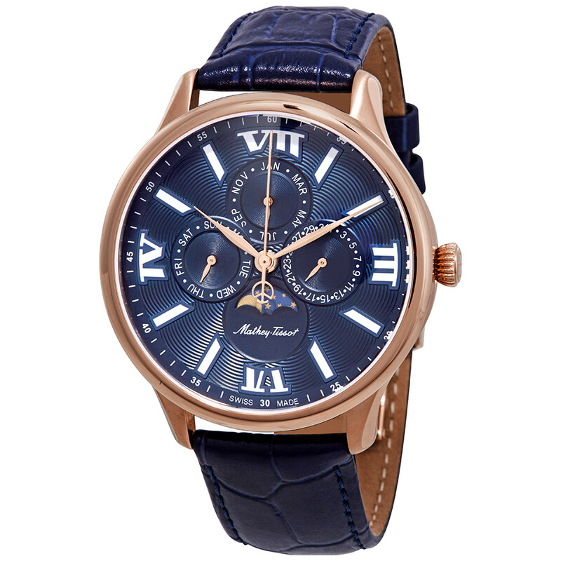 Mathey-Tissot Edmond Moon Phase Blue Dial Men's Watch H1886RPBU