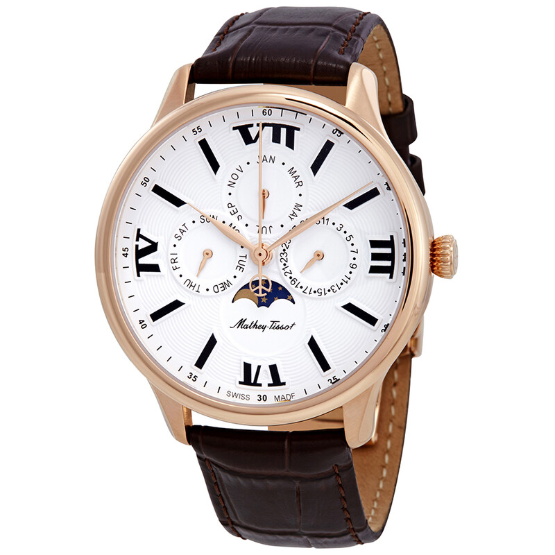 アンティークニードルポイントオツトマン Mathey-Tissot Edmond Moon Phase White Dial Men's Watch H1886RPI