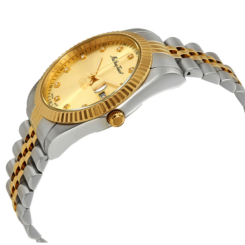 Mathey-Tissot Mathey II Quartz Crystal Gold Dial Men display picture 1
