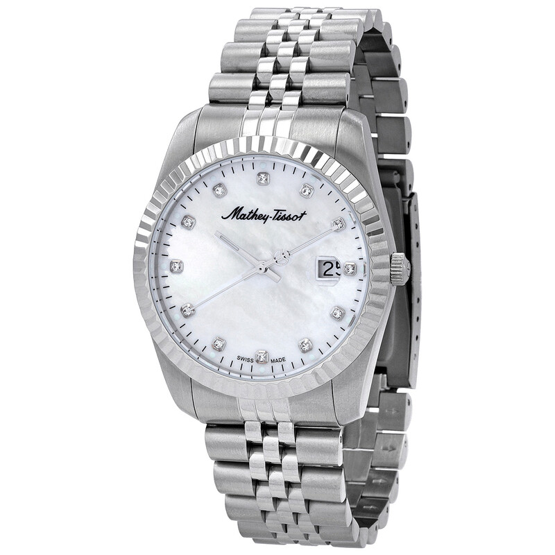 Mathey-Tissot Mathey II Quartz Crystal Mother of Pearl Dial Men's