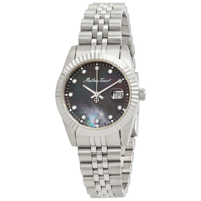 Mathey-Tissot Mathy III MOP Quartz Black Dial Ladies Watch  display picture 3