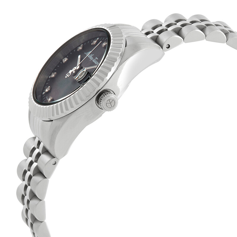 Mathey-Tissot Mathy III MOP Quartz Black Dial Ladies Watch 