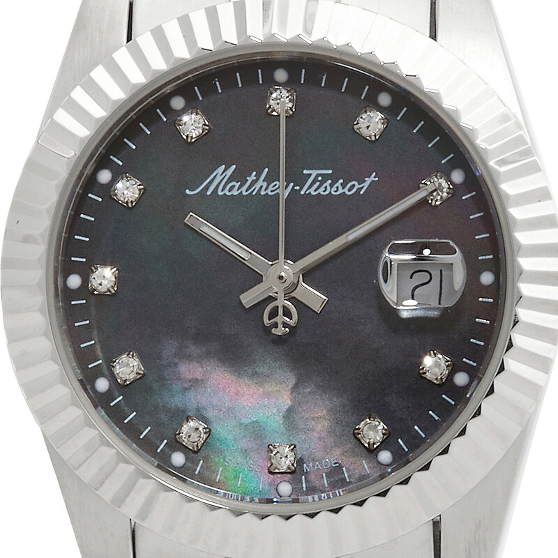 Mathey-Tissot Mathy III MOP Quartz Black Dial Ladies Watch  display picture 2
