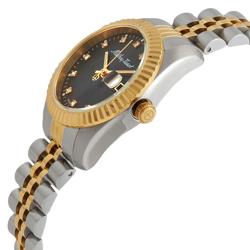 Mathey-Tissot Mathy III MOP Quartz Black Dial Ladies Watch 