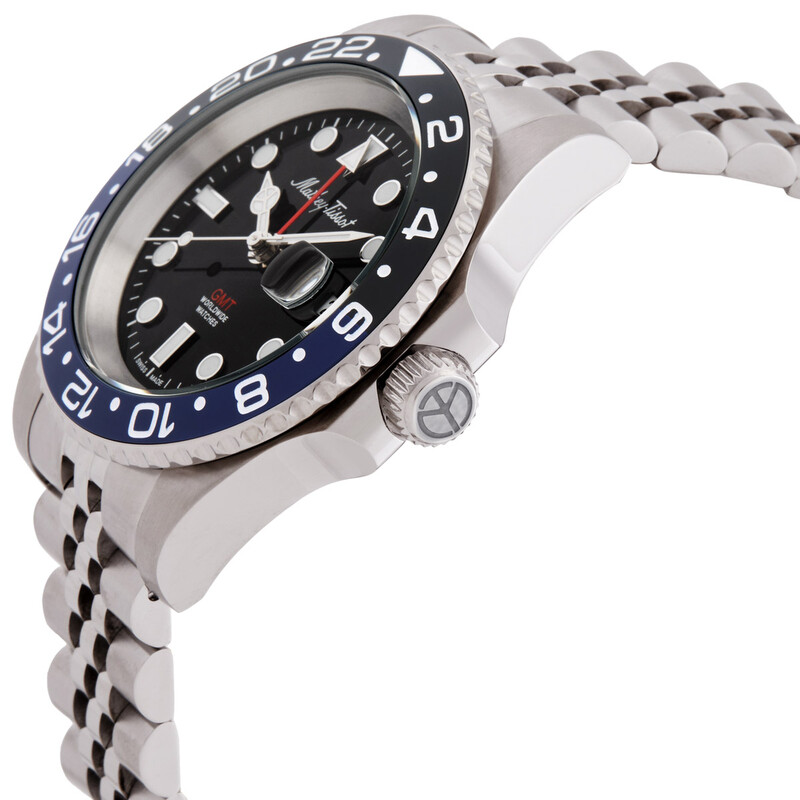 Mathey-Tissot Mathy Vintage GMT Black Dial Batman Bezel Men's