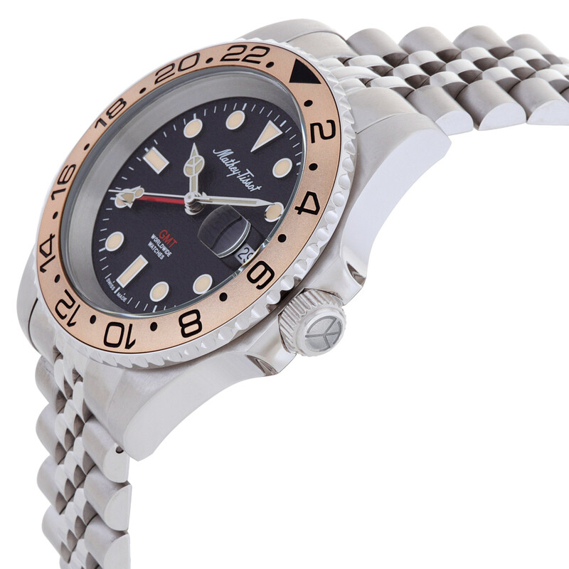 Mathey-Tissot Mathy Vintage Gmt GMT Quartz Black Dial Men display picture 3