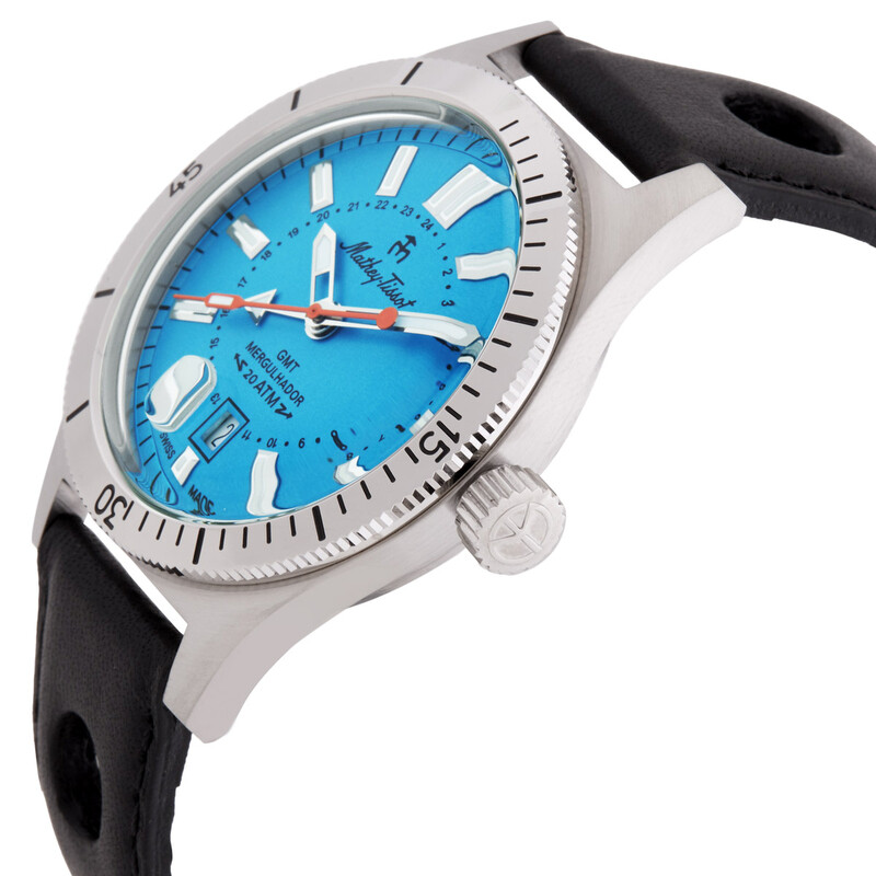 Mathey-Tissot Mergulhador GMT Quartz Blue Dial Men's Watch MRGSK