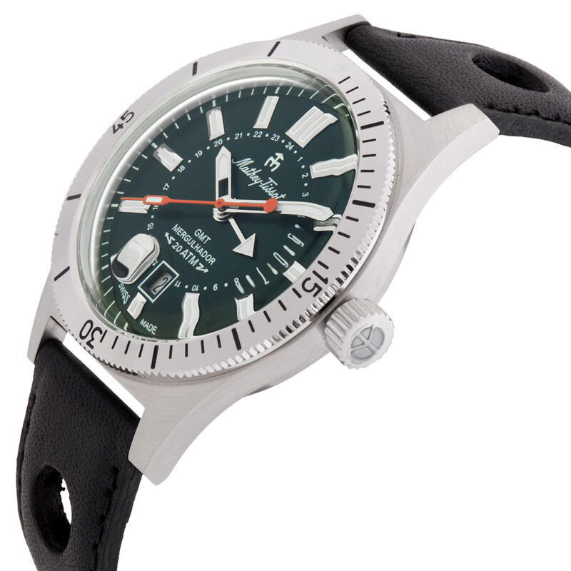 Mathey-Tissot Mergulhador GMT Quartz Green Dial Men's Watch MRGAV