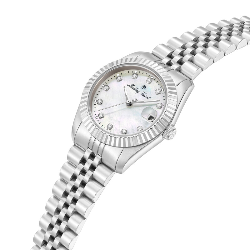 Mathey-Tissot Quartz White Mother of Pearl Dial Ladies Watch