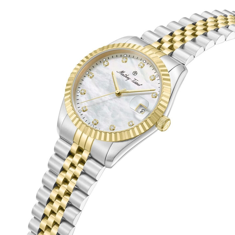 Mathey-Tissot Quartz White Mother of Pearl Dial Men's Watch