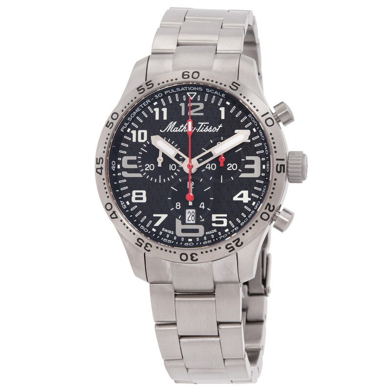Mathey-Tissot Type 21 Titanium Chronograph Quartz Black Dial Men's
